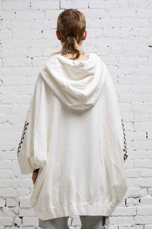 R13 Sale Women JUMBO SKATE HOODIE 8211 WHITE