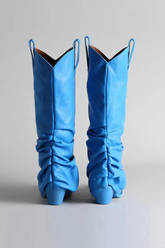 R13 Sale Women Mid Cowboy Boots 8211 Electric Blue R13 Sale Women Mid Cowboy Boots 8211 Electric Blue