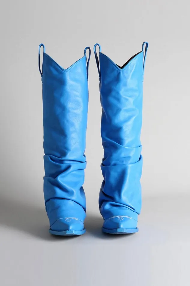 R13 Sale Women Mid Cowboy Boots 8211 Electric Blue R13 Sale Women Mid Cowboy Boots 8211 Electric Blue
