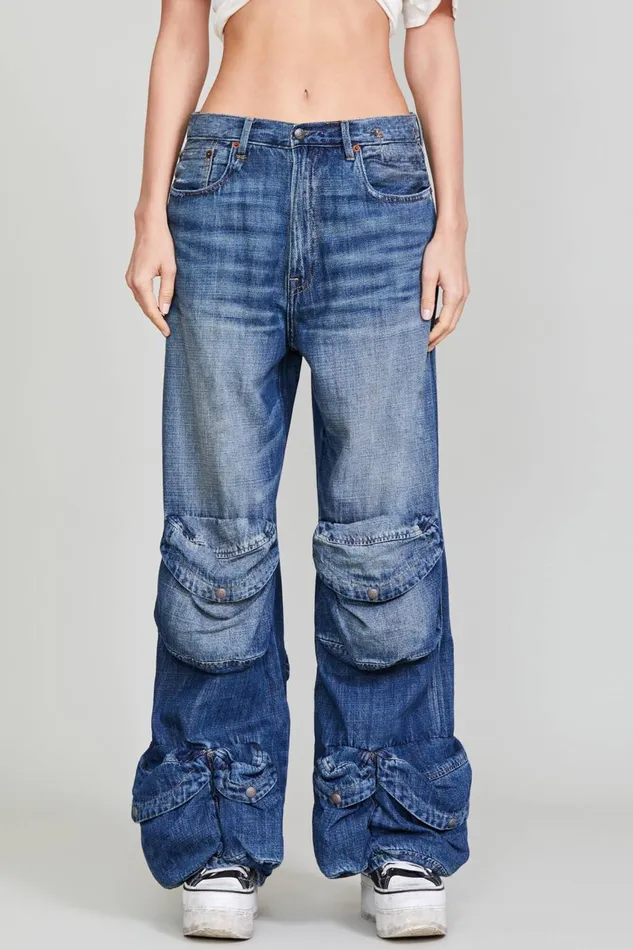 R13 Sale Women MULTIPOCKET UTILITY JEAN 8211 DANE INDIGO