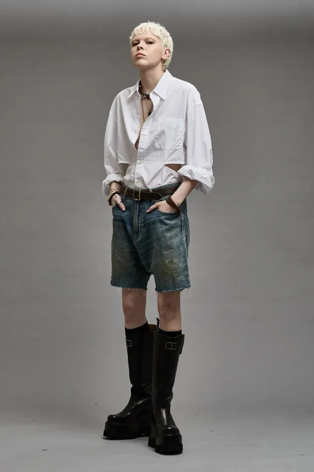 R13 Sale Women OPEN BACK SHIRT 8211 WHITE