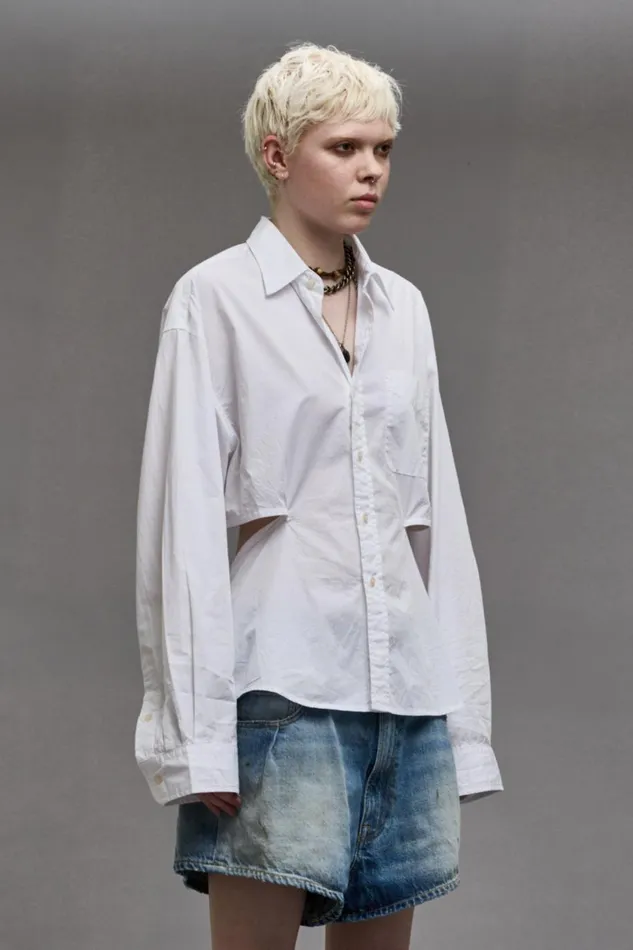R13 Sale Women OPEN BACK SHIRT 8211 WHITE