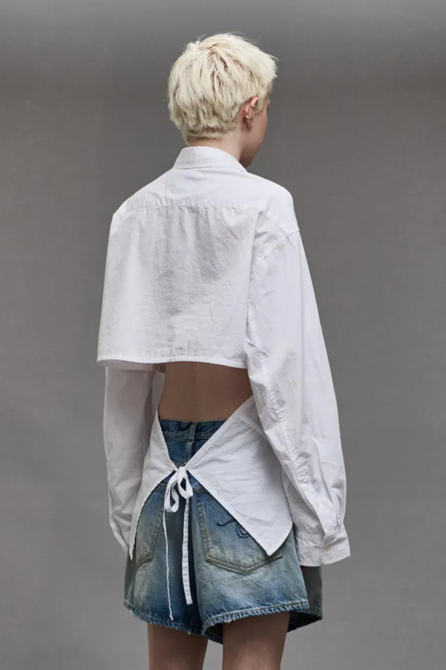 R13 Sale Women OPEN BACK SHIRT 8211 WHITE