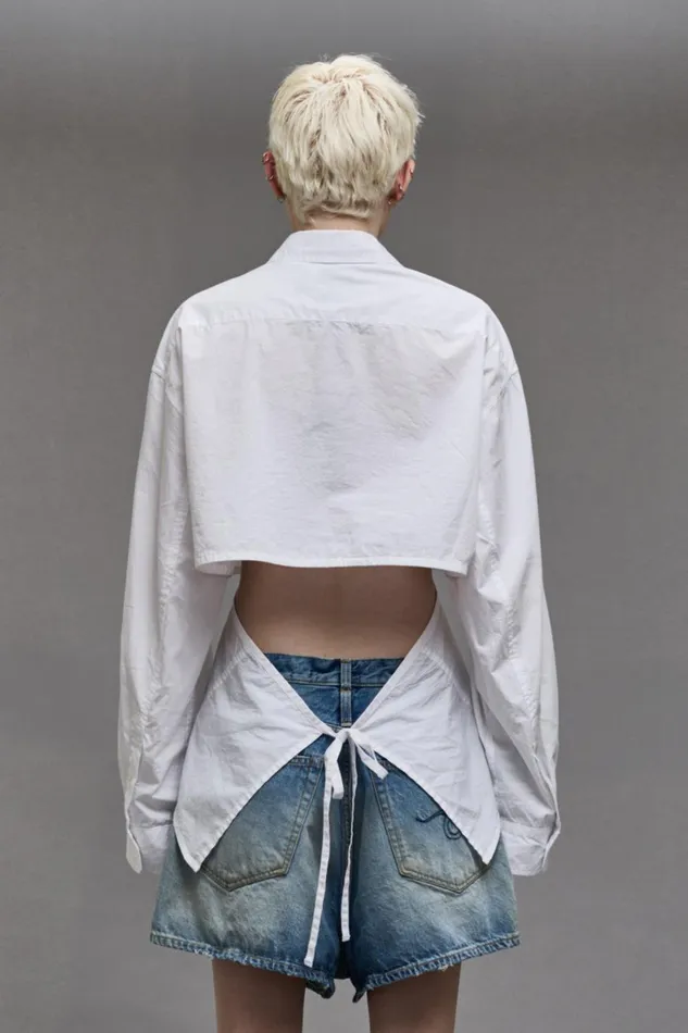 R13 Sale Women OPEN BACK SHIRT 8211 WHITE