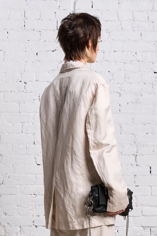 R13 Sale Women OVERSIZED RAGGED BLAZER 8211 OYSTER