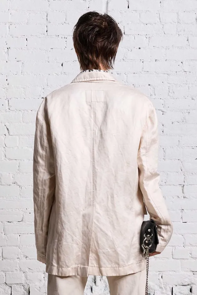 R13 Sale Women OVERSIZED RAGGED BLAZER 8211 OYSTER