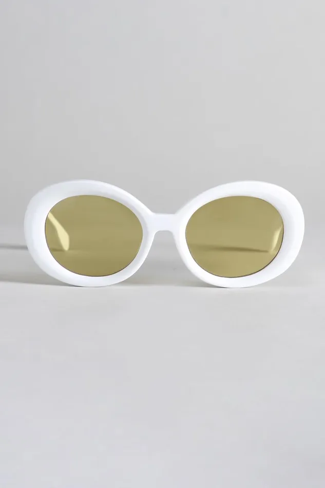 R13 Sale Women R13 SUNGLASSES 8211 WHITE AND YELLOW