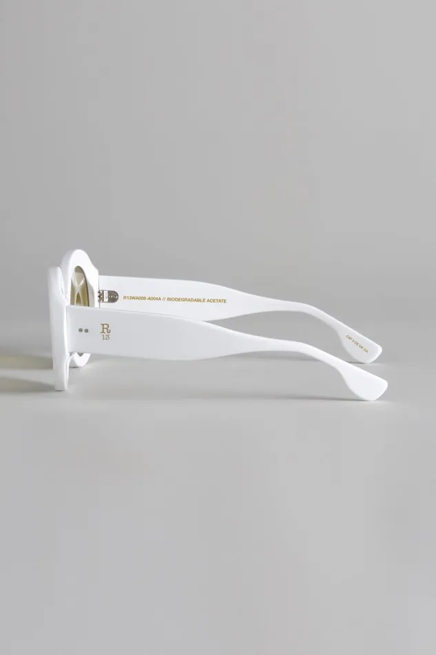 R13 Sale Women R13 SUNGLASSES 8211 WHITE AND YELLOW
