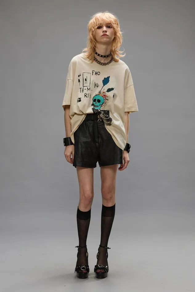 R13 Sale Women RELAXED PUNK SKETCH TEE 8211 NATURAL