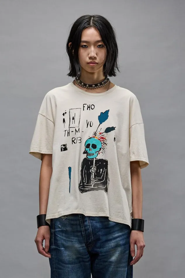 R13 Sale Women RELAXED PUNK SKETCH TEE 8211 NATURAL