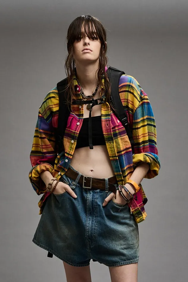 R13 Sale Women RELAXED WORKSHIRT 8211 RAINBOW PLAID