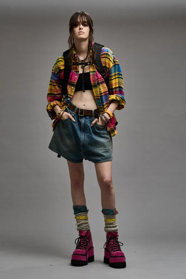 R13 Sale Women RELAXED WORKSHIRT 8211 RAINBOW PLAID