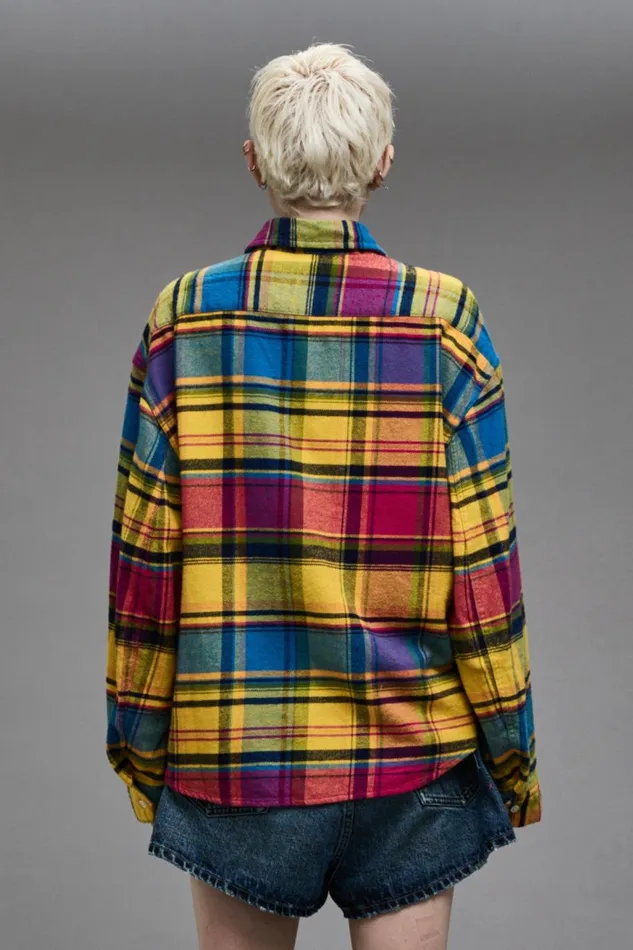 R13 Sale Women RELAXED WORKSHIRT 8211 RAINBOW PLAID