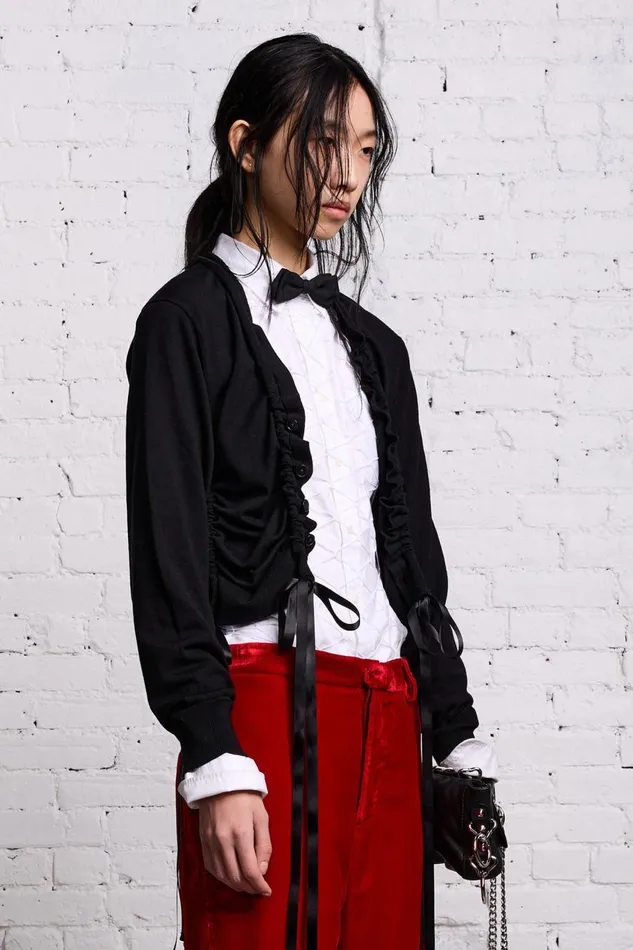 R13 Sale Women SHIRRED CARDIGAN 8211 BLACK
