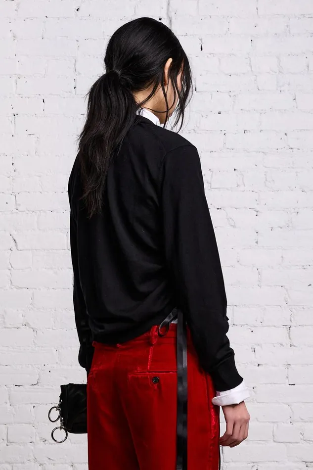 R13 Sale Women SHIRRED CARDIGAN 8211 BLACK