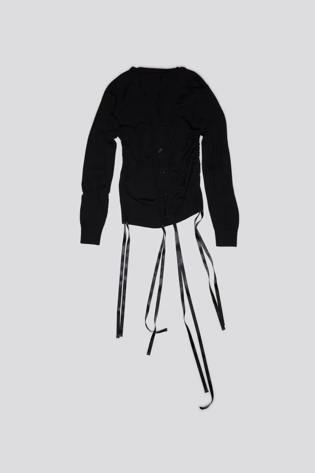 R13 Sale Women SHIRRED CARDIGAN 8211 BLACK