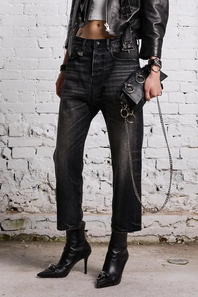 R13 Sale Women TAILORED DROP 8211 ETON SELVEDGE BLACK