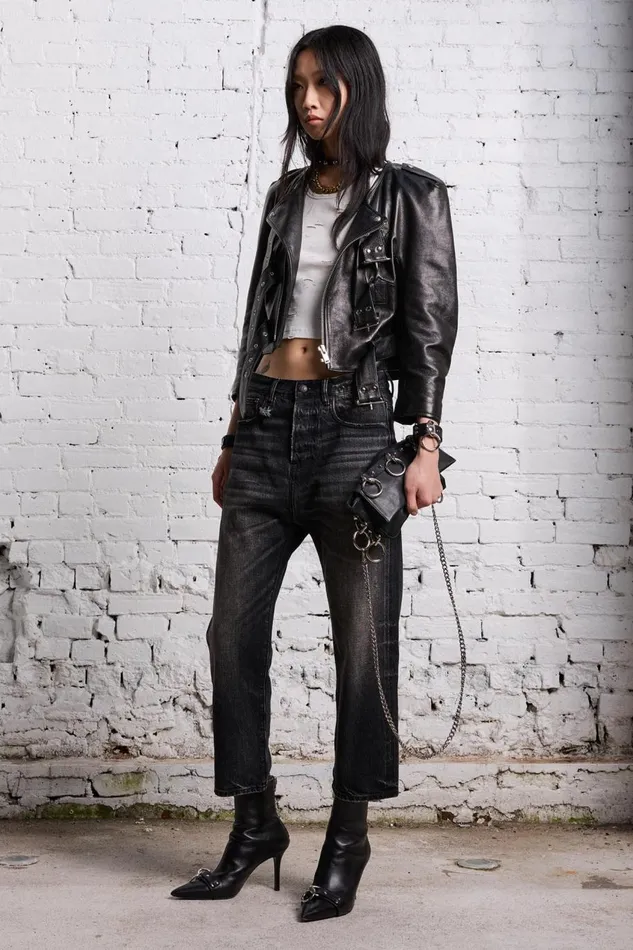 R13 Sale Women TAILORED DROP 8211 ETON SELVEDGE BLACK
