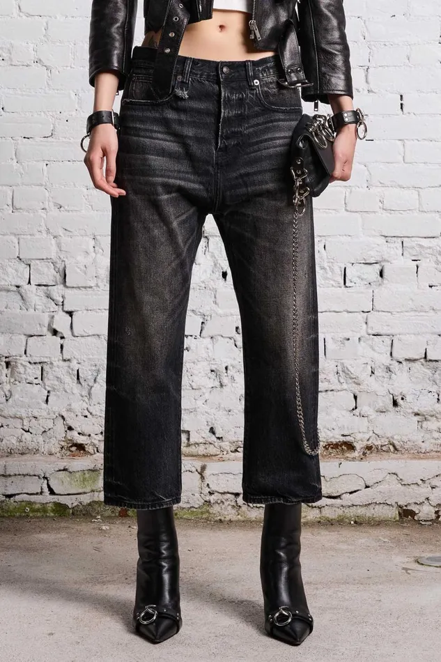 R13 Sale Women TAILORED DROP 8211 ETON SELVEDGE BLACK