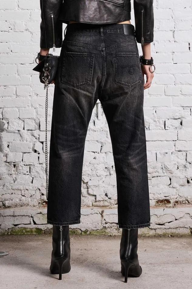 R13 Sale Women TAILORED DROP 8211 ETON SELVEDGE BLACK