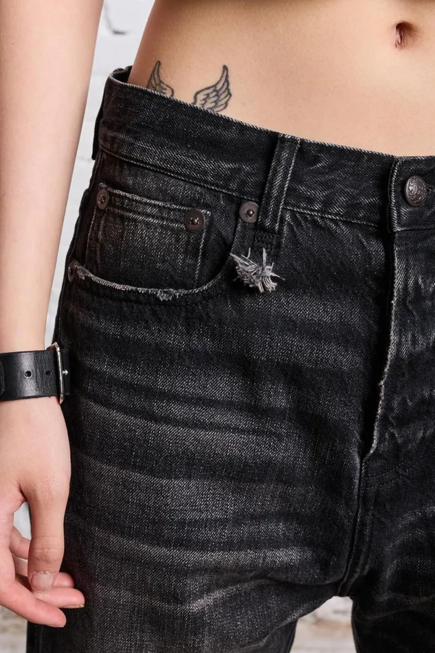 R13 Sale Women TAILORED DROP 8211 ETON SELVEDGE BLACK