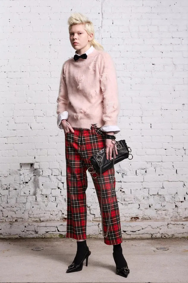 R13 Sale Women TAILORED DROP 8211 RED PLAID