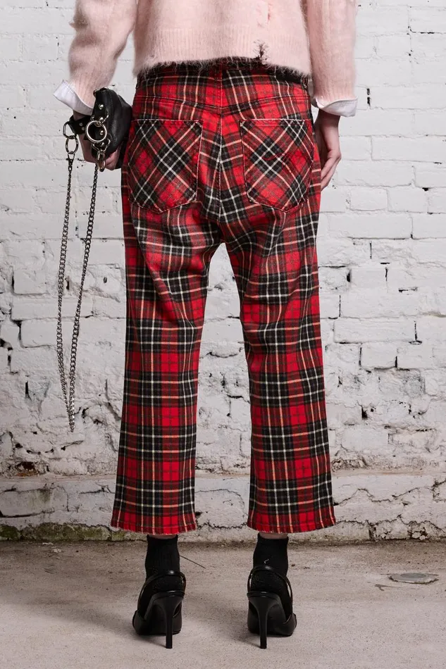 R13 Sale Women TAILORED DROP 8211 RED PLAID