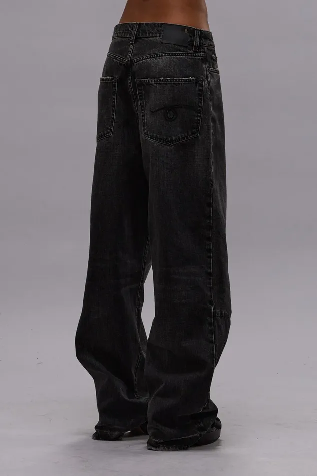 R13 Sale Women WAYNE ARTICULATED KNEE JEAN 8211 ALTON BLACK