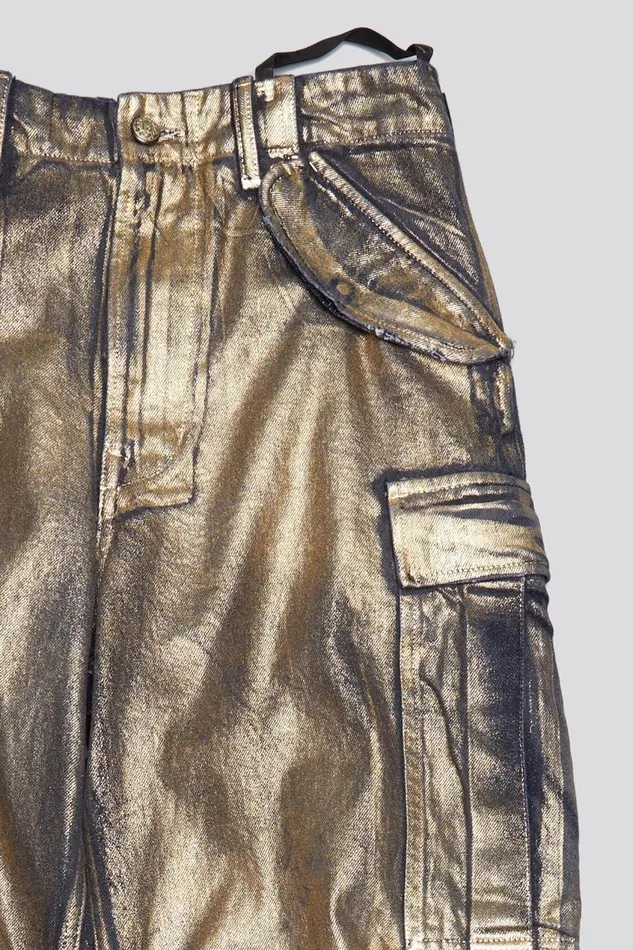 R13 Sale Women WIDE LEG CARGO 8211 VINTAGE GILDED BLACK