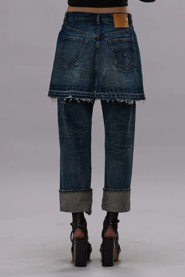 R13 ShortsSkirts Women ROMEO DOUBLE CLASSIC 8211 ASPEN SELVEDGE BLUE
