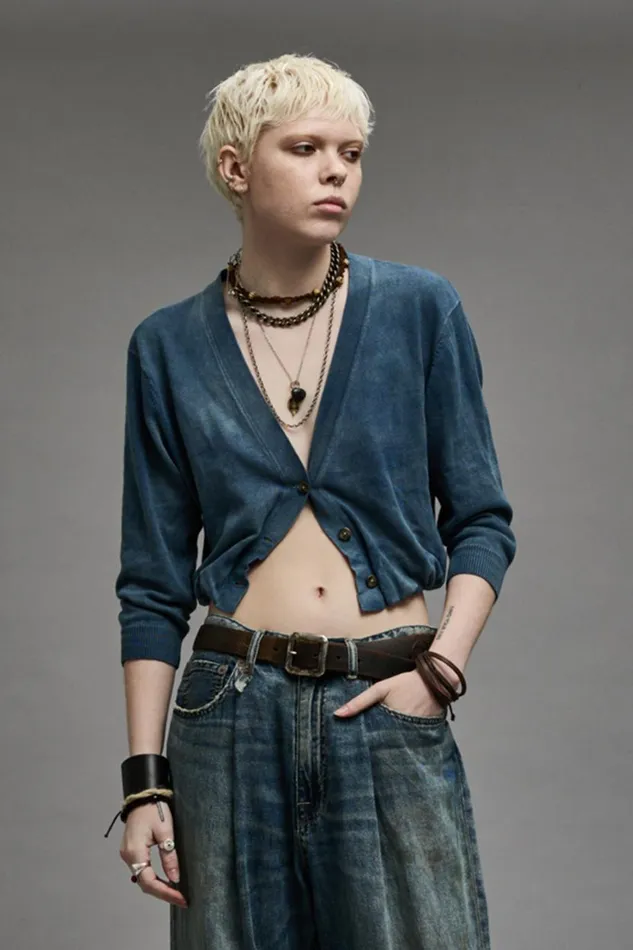 R13 Sweaters Women BALLOON CARDIGAN 8211 INDIGO