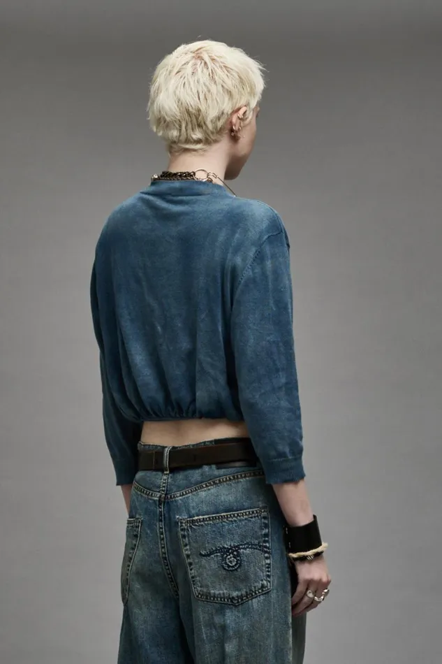 R13 Sweaters Women BALLOON CARDIGAN 8211 INDIGO