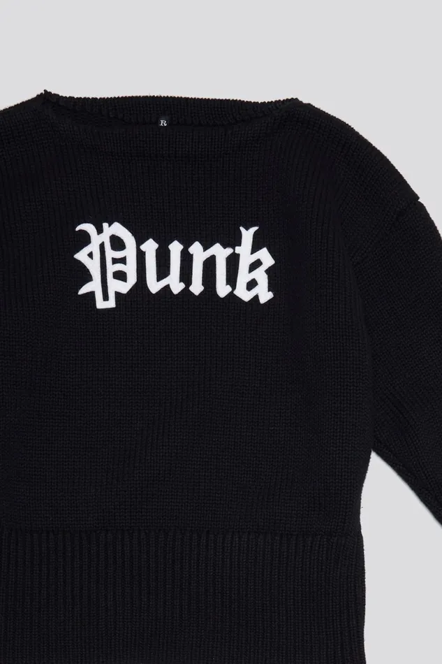 R13 Sweaters Women SHRUNKEN PUNK SWEATER 8211 GOTHIC BLACK