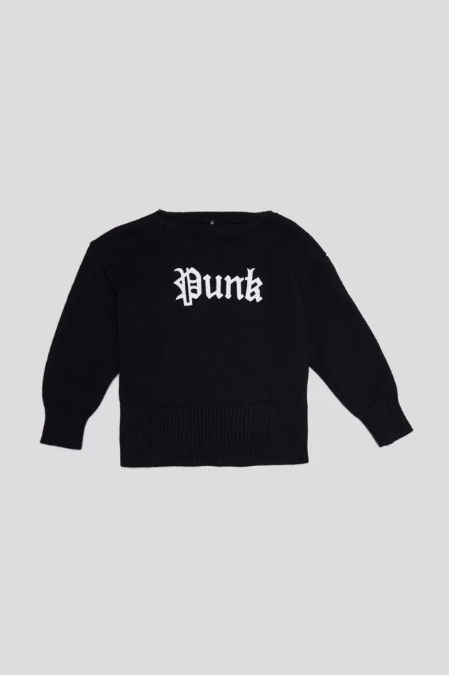 R13 Sweaters Women SHRUNKEN PUNK SWEATER 8211 GOTHIC BLACK