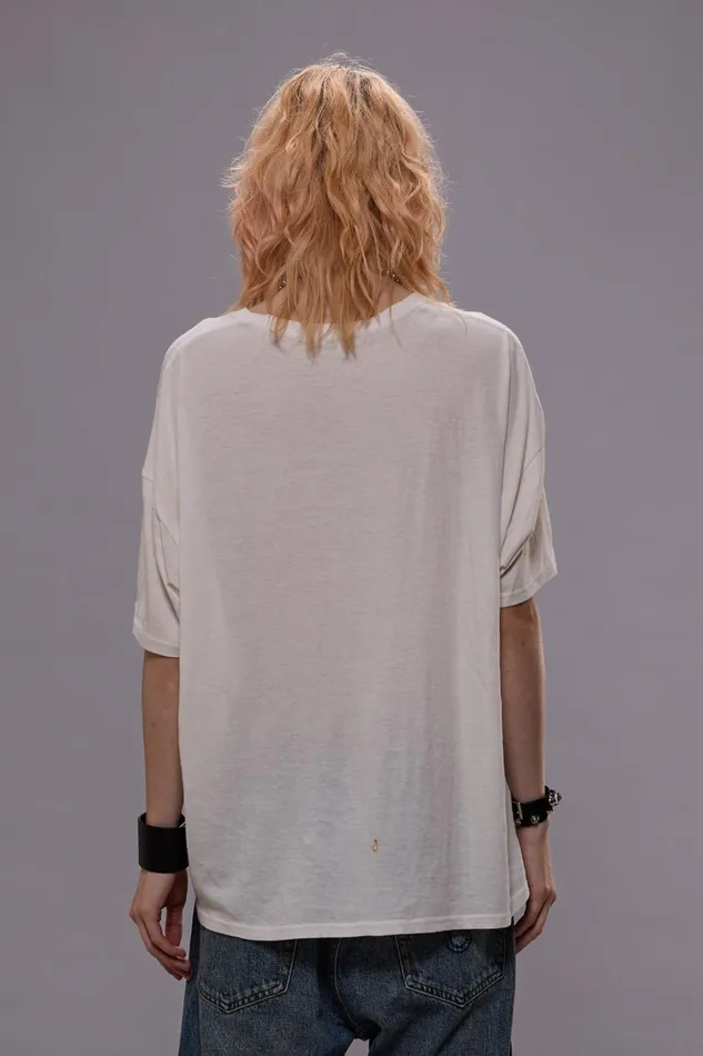 R13 TShirts Women RELAXED CASHMERE TEE 8211 WHITE