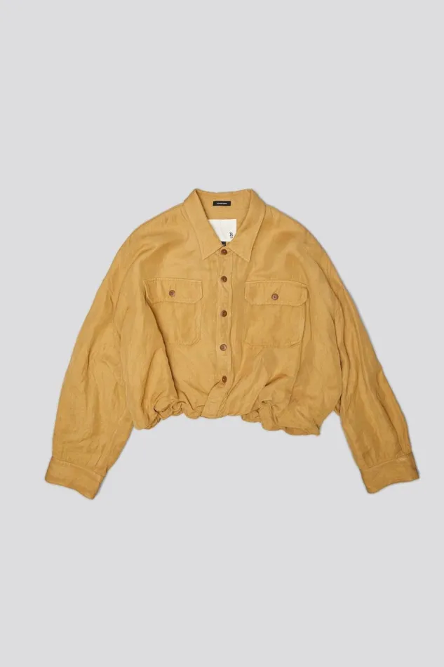 R13 Tops Women CROSSOVER UTILITY BUBBLE SHIRT 8211 KHAKI