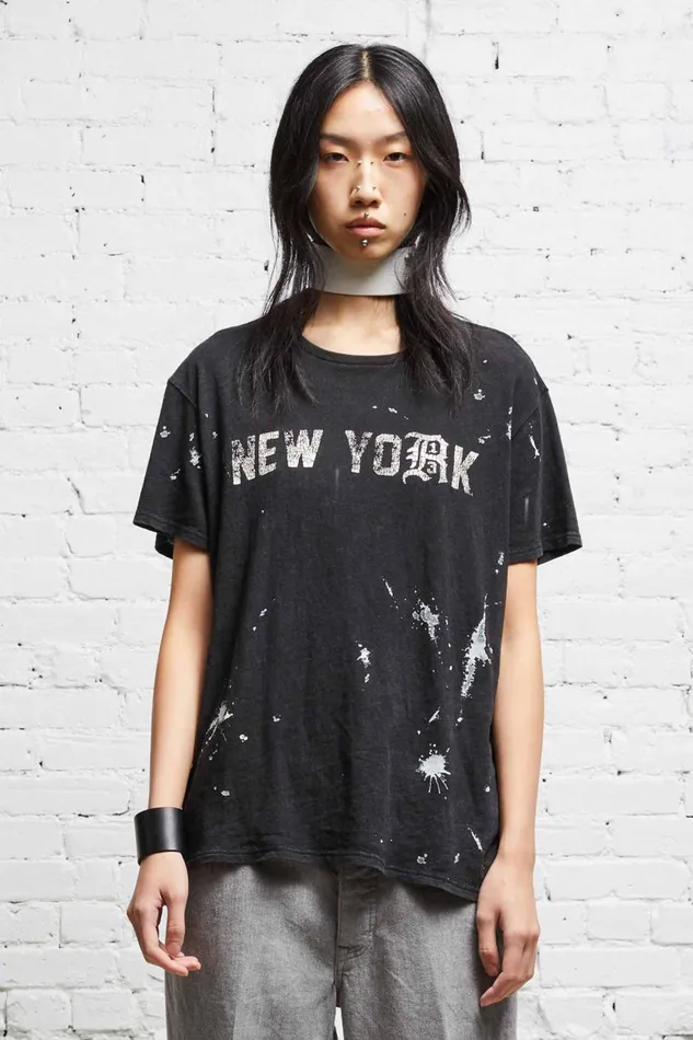 R13 Tops Women R13 NEW YORK BOY T 8211 ACID BLACK