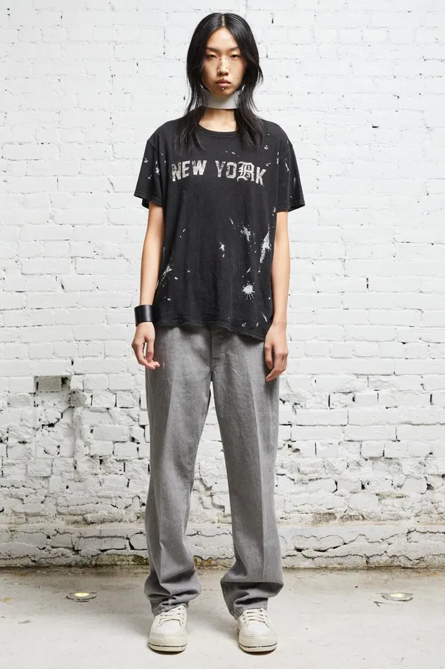 R13 Tops Women R13 NEW YORK BOY T 8211 ACID BLACK