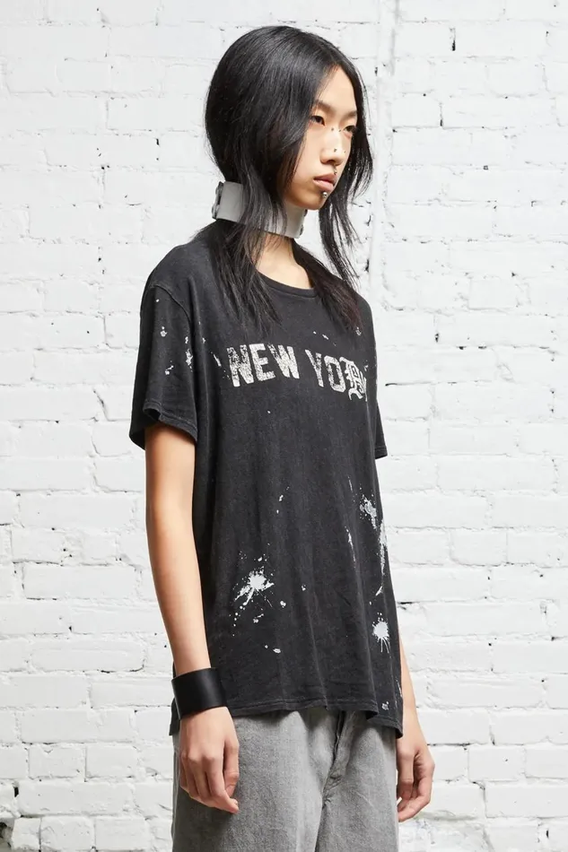 R13 Tops Women R13 NEW YORK BOY T 8211 ACID BLACK