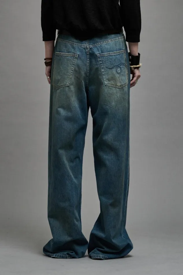 R13 Wide Leg Women D039ARCY LOOSE JEAN 8211 WILTON INDIGO