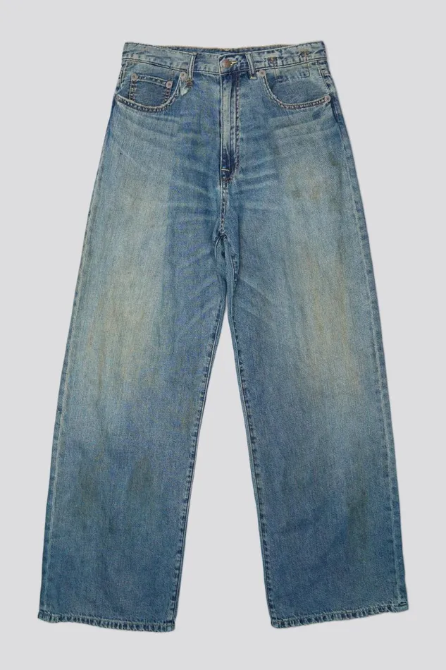 R13 Wide Leg Women D039ARCY LOOSE JEAN 8211 WILTON INDIGO
