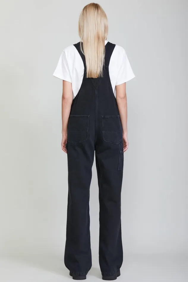 R13 Wide Leg Women DAMON OVERALL 8211 KOZE ASH BLACK