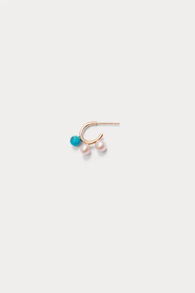Rachel Comey Jewelry Women Quarry Thale X RC Earring Single Turquoise Pink Pearl