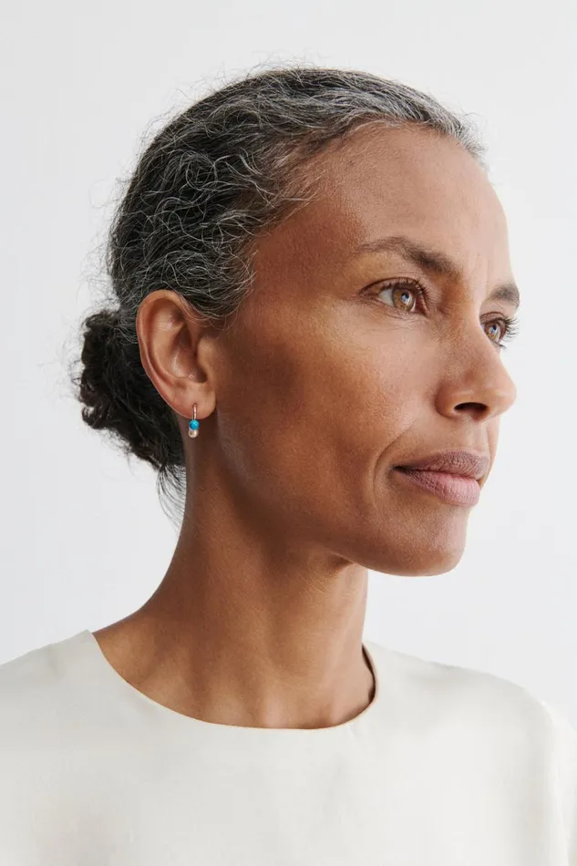 Rachel Comey Jewelry Women Quarry Thale X RC Earring Single Turquoise Pink Pearl