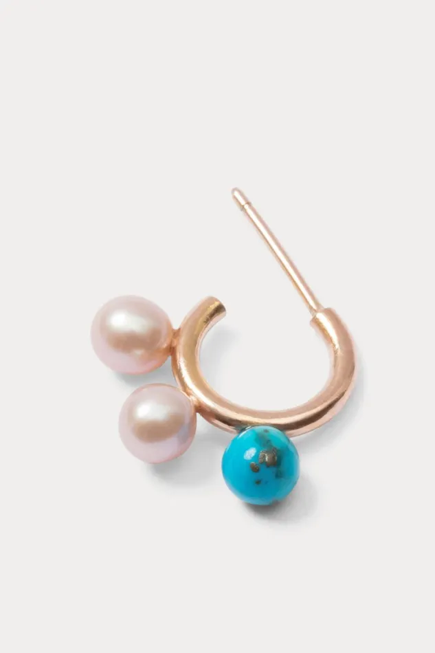 Rachel Comey Jewelry Women Quarry Thale X RC Earring Single Turquoise Pink Pearl