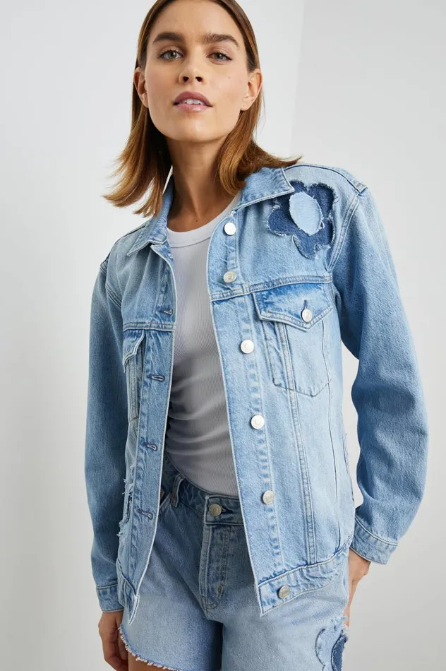 Rails Denim Women GROVE BOYFRIEND TRUCKER JACKET Indigo Bloom
