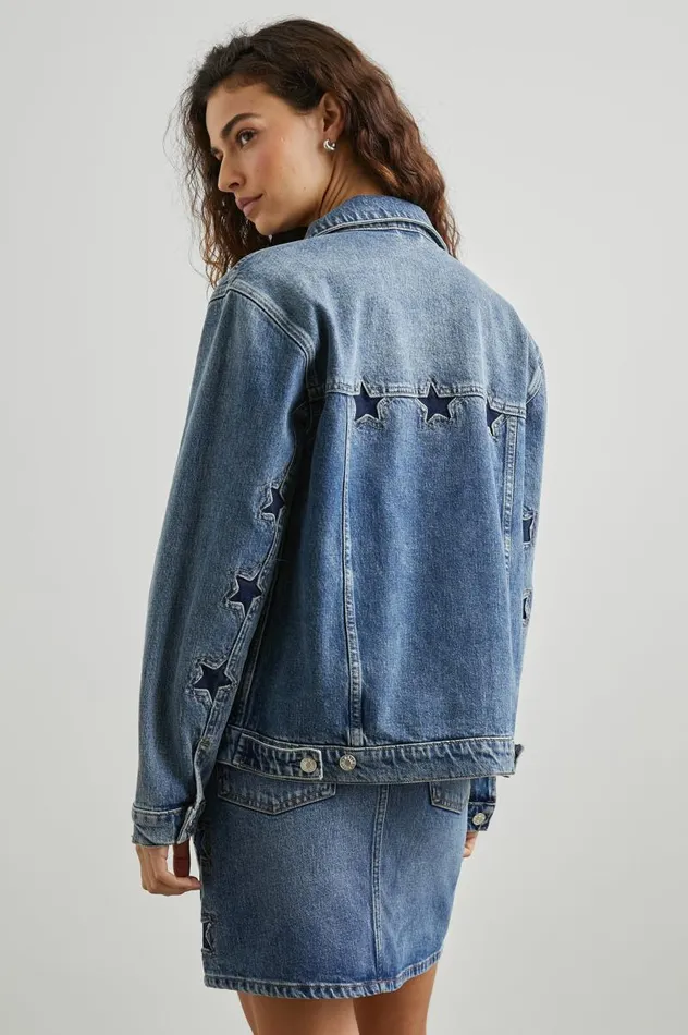 Rails Denim Women GROVE BOYFRIEND TRUCKER JACKET Starry Night