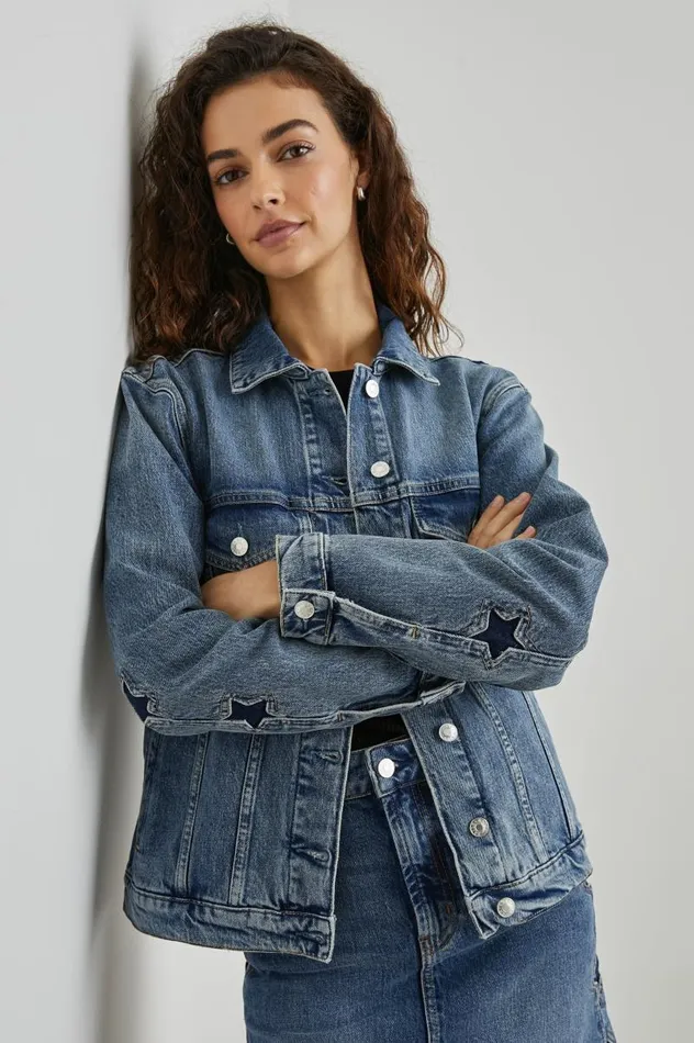 Rails Denim Women GROVE BOYFRIEND TRUCKER JACKET Starry Night