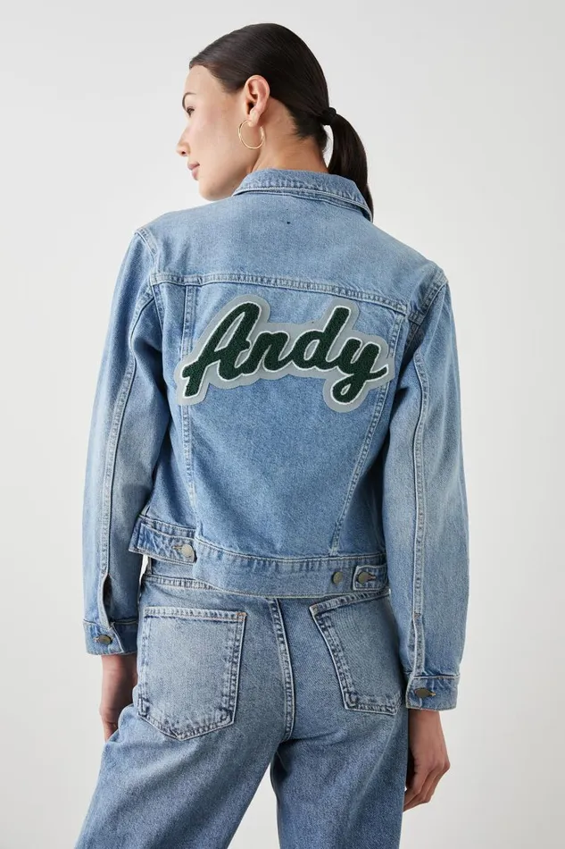 Rails Denim Women MULHOLLAND JACKET CUSTOM EMBROIDERY Original Blue
