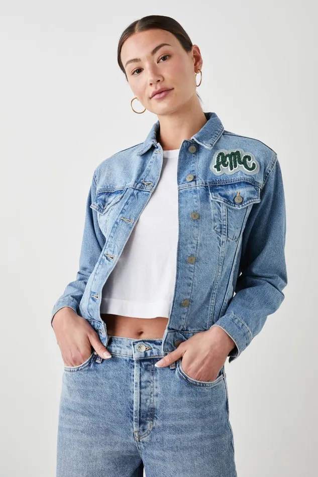 Rails Denim Women MULHOLLAND JACKET CUSTOM EMBROIDERY Original Blue